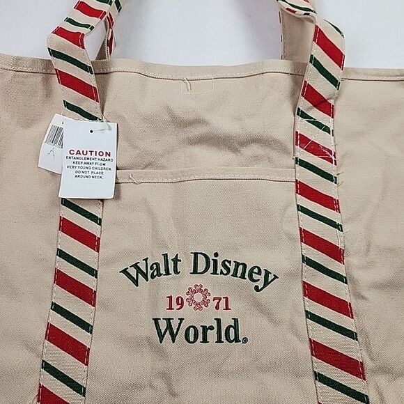 Disney Parks Walt Disney World 1971 Bag Heavy Canvas Tote Christmas - NWT - Picture 2 of 11